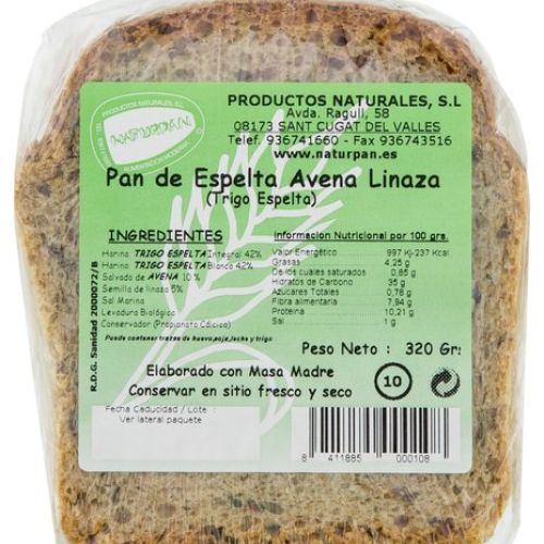 Pan de Espelta con Avena y Linaza Pan de Espelta con Avena y Linaza